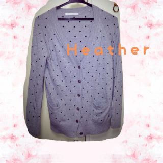 ヘザー(heather)のヘザー ドットカーディガン(カーディガン)