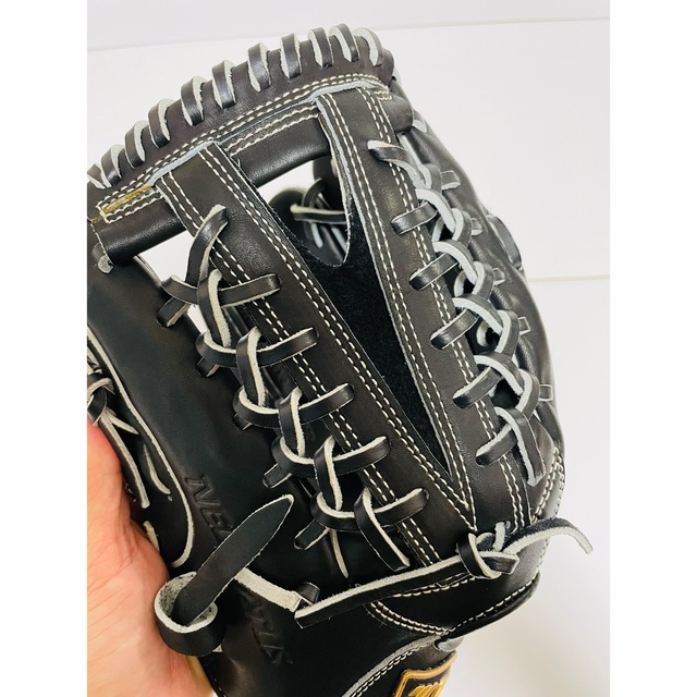 状態良好】ZETT ゼット グローブ 軟式 外野用 ブラック-
