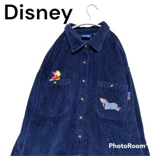 ディズニー(Disney)の90's ヴィンテージ★ディズニー プーさん コーデュロイシャツ 長袖 希少XL(シャツ)