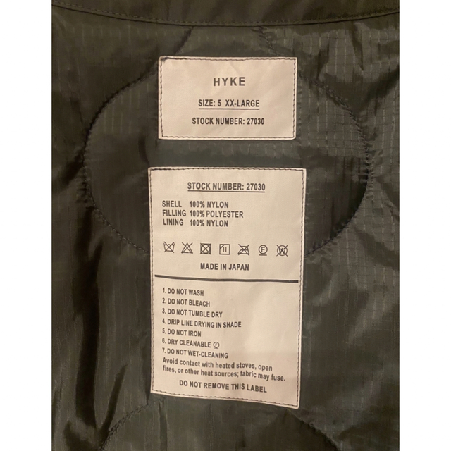 HYKE 21AW UNITEDARROWS 別注 キルティングライナー コート メンズのジャケット/アウター(ミリタリージャケット)の商品写真