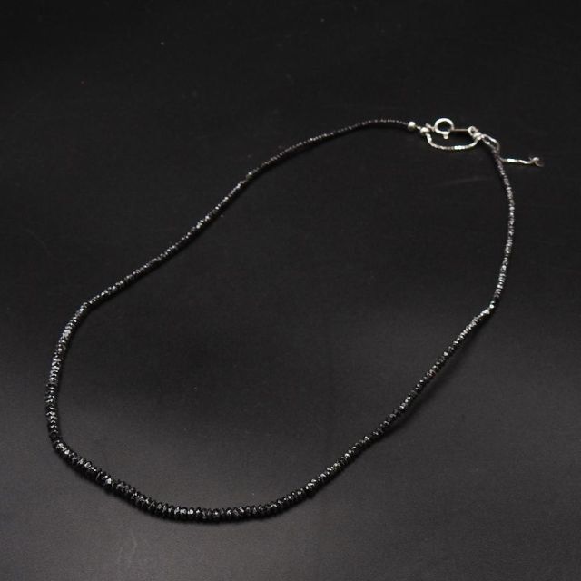 約30mm長さ【希少】K18WG ブラックダイヤモンド 20.00ct スルーネックレス