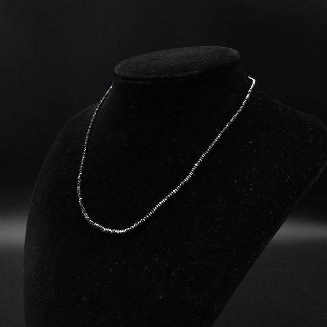 約30mm長さ【希少】K18WG ブラックダイヤモンド 20.00ct スルーネックレス