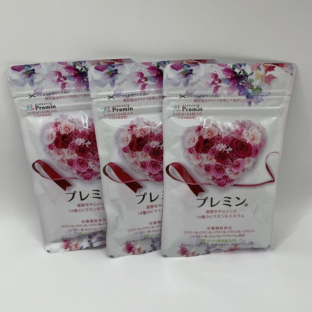 迅速発送・新品未開封】プレミン 葉酸サプリ 3袋 124粒入 - www