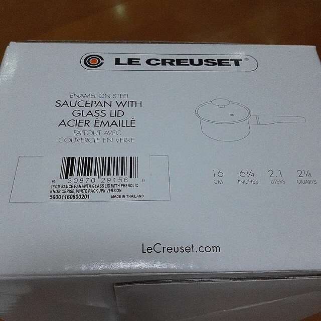 LE CREUSET(ルクルーゼ)のLE CREUSETル・クルーゼ　ソースパン　ガラス蓋　片手鍋レッド 16cm インテリア/住まい/日用品のキッチン/食器(調理道具/製菓道具)の商品写真