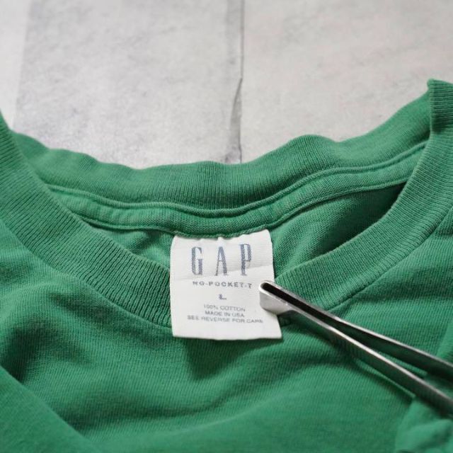 GAP(ギャップ)のGAP USA製　Tシャツ　緑　オールドギャップ　90s Lサイズ　ゆるだぼ メンズのトップス(Tシャツ/カットソー(半袖/袖なし))の商品写真