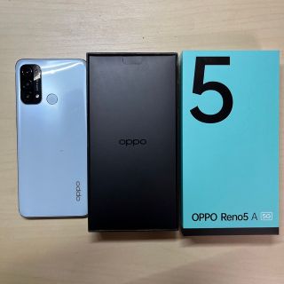 オッポ(OPPO)の【美品】OPPO Reno5 A 5G アイスブルー(スマートフォン本体)