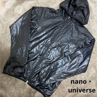 ナノユニバース(nano・universe)のnano・universe ナイロン ジャケット 光沢感 ブラック(ナイロンジャケット)