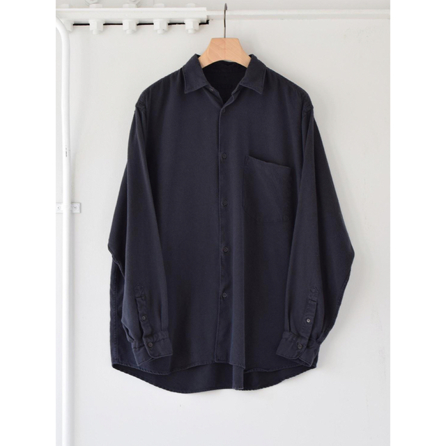 COMOLI 21AW シルクネルシャツ FADE NAVY 4