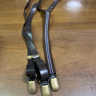 サスペンダー　皮　茶色(サスペンダー)
