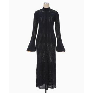 マメ(mame)の新品タグ付き　mame  Lace Stripe Knitted Dress(ロングワンピース/マキシワンピース)