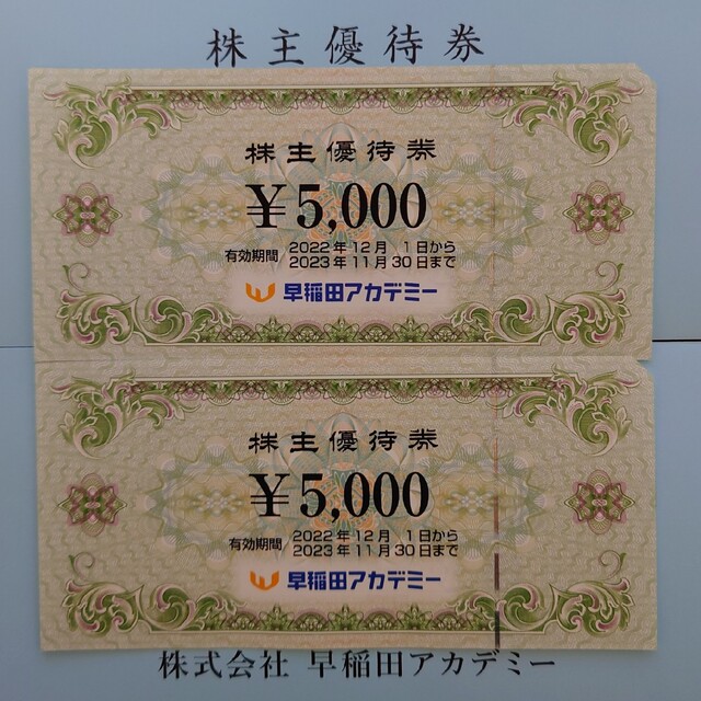 10000円分 早稲田アカデミー株主優待券-