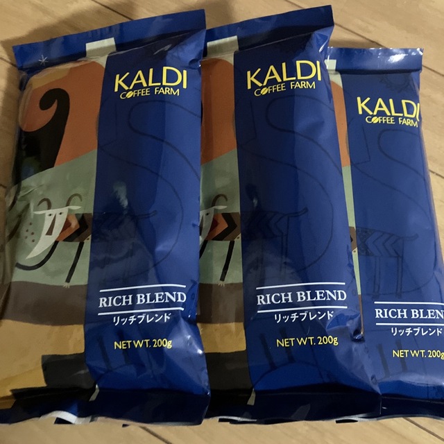 KALDI(カルディ)のカルディ　KALDI  リッチブレンド　コーヒー粉　3袋  新品未開封 食品/飲料/酒の飲料(コーヒー)の商品写真