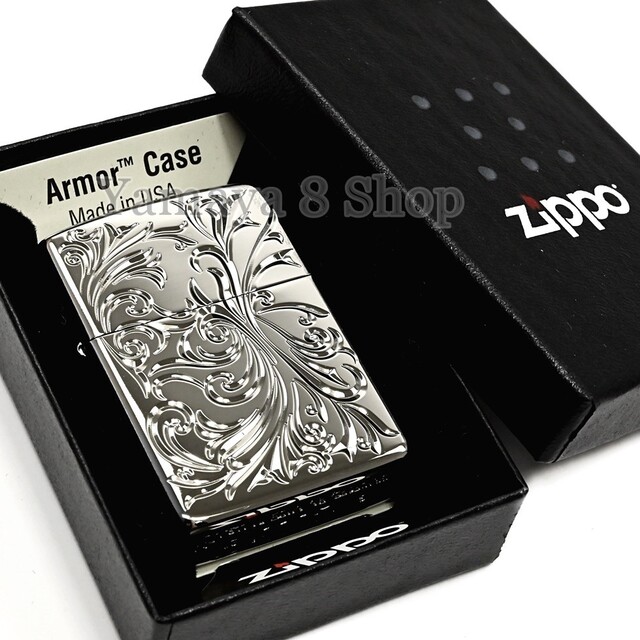 ZIPPO(ジッポー)のZIPPO アーマー ボタニカル 両面 彫り シルバーチタン ジッポー ライター メンズのファッション小物(タバコグッズ)の商品写真