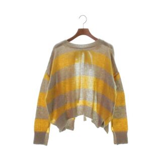 マルニ(Marni)のMARNI マルニ ニット・セーター 40(M位) ベージュx黄(ボーダー) 【古着】【中古】(ニット/セーター)