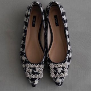 ドゥロワー(Drawer)のOHGA TWEED BIJOU PUMPS ビジューパンプス24.5cm(ハイヒール/パンプス)