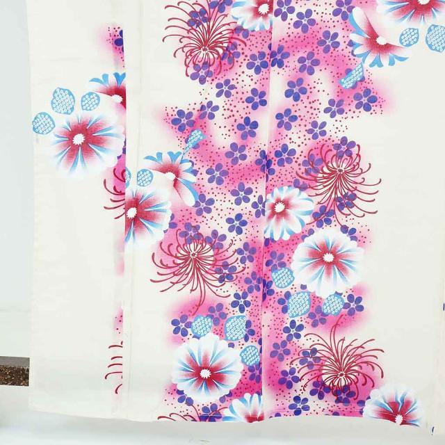 リサイクル 浴衣 薄黄色地 花柄 単衣 木綿 着物 未使用品 レディース 夏用 木綿 イエロー 裄Mサイズ トールサイズ【あす楽】身丈167cm 裄66cm 前幅22.5cm 後幅30cm 袖丈48cm