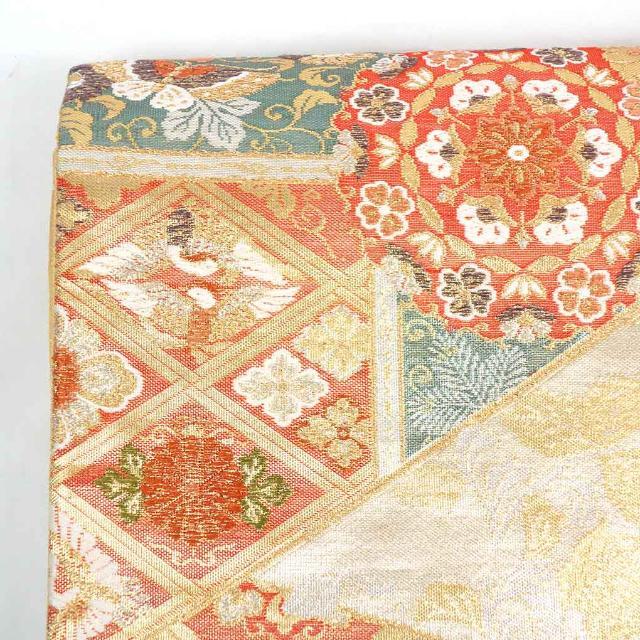 袋帯 幅30cm 長さ427cm 正絹(シルク) レディース 秋冬春用 金地