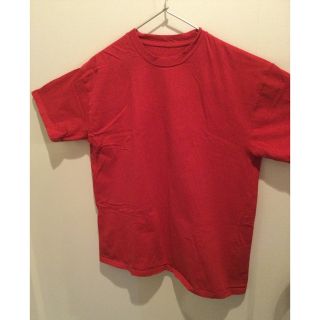 メンズ　コットン　Tシャツ　レッド(Tシャツ/カットソー(半袖/袖なし))