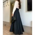 【ブラック】【S】Louere ボリュームフレアスカート