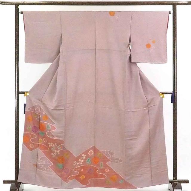 新しいスタイル リサイクル着物 訪問着 / 正絹藤グレー地袷訪問着着物 ... リサイクル着物 小紋 / 正絹グレー地花柄袷小紋着物 レディース 秋冬春用 シルク グレー 裄Mサイズ【あす楽】身丈165cm 裄65cm 前幅24cm 後幅30cm 袖丈49cm