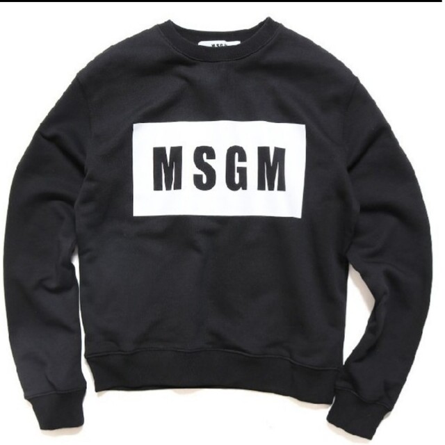 MSGM(エムエスジイエム)の【XS】MSGM エムエスジーエム/トレーナー/ボックスロゴ/黒 レディースのトップス(トレーナー/スウェット)の商品写真