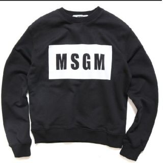 エムエスジイエム(MSGM)の【XS】MSGM エムエスジーエム/トレーナー/ボックスロゴ/黒(トレーナー/スウェット)