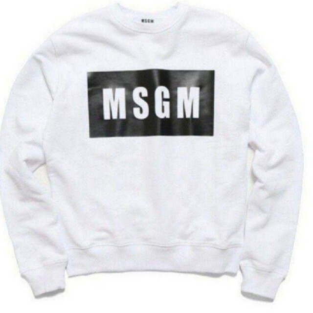 【新品・未使用】MSGM レディース 長袖 トレーナー ロゴ 白 スウェット S