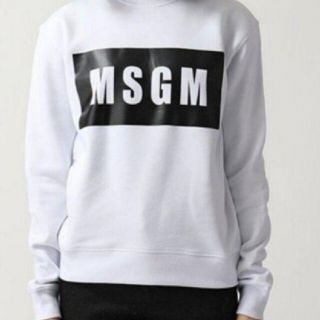 エムエスジイエム(MSGM)の【S】MSGM エムエスジーエム/トレーナー/ボックスロゴ/白(トレーナー/スウェット)