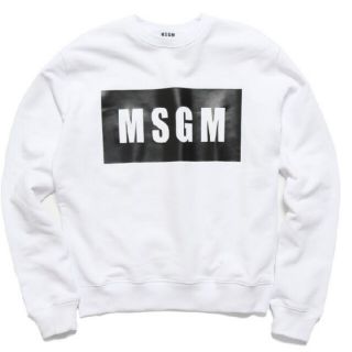 エムエスジイエム(MSGM)の【XS】MSGM エムエスジーエム/トレーナー/ボックスロゴ/白(トレーナー/スウェット)