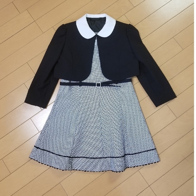 入学式、七五三などに　フォーマルワンピースセット120サイズ キッズ/ベビー/マタニティのキッズ服女の子用(90cm~)(ドレス/フォーマル)の商品写真