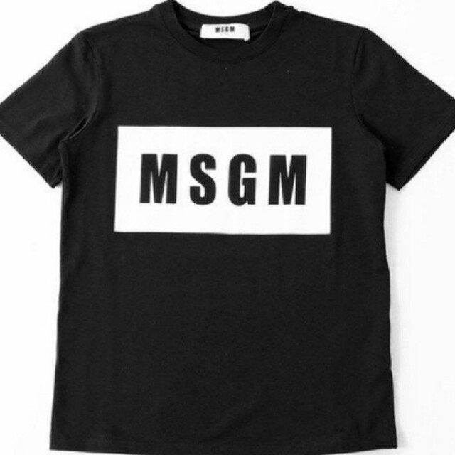 【S】MSGM エムエスジーエム/半袖Tシャツ/パネルロゴプリント/黒