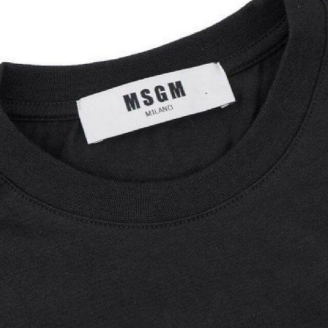 MSGM(エムエスジイエム)の【S】MSGM エムエスジーエム/半袖Tシャツ/パネルロゴプリント/黒 レディースのトップス(Tシャツ(半袖/袖なし))の商品写真