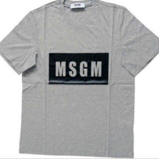 エムエスジイエム(MSGM)の【L】MSGM エムエスジーエム/半袖Tシャツ/パネルロゴプリント/グレー(Tシャツ/カットソー(半袖/袖なし))