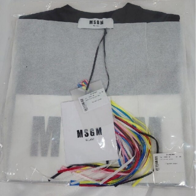 MSGM(エムエスジイエム)の【XS】MSGM エムエスジーエム/半袖Tシャツ/パネルロゴプリント/黒 レディースのトップス(Tシャツ(半袖/袖なし))の商品写真