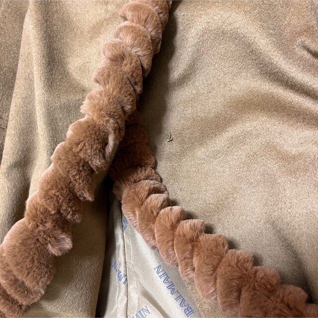 希少 BALMAIN バルマン ウール カシミア アンゴラ シルク ロングコート