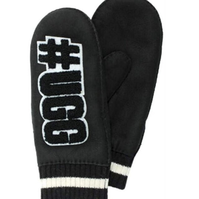 SM】UGG アグ ミトングローブ PATCH MITTEN BLACK-