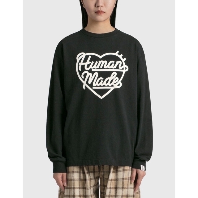 HUMAN MADE(ヒューマンメイド)のHUMAN MADE HEART L/S T-SHIRT ロンT 黒 レディースのトップス(Tシャツ(長袖/七分))の商品写真