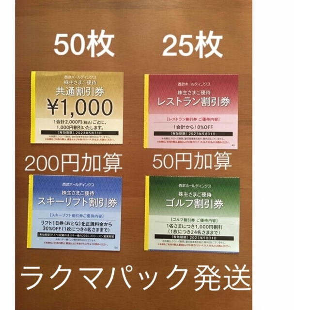 枚🔷円共通割引券🔷西武ホールディングス株主優待券 No.3@ 低