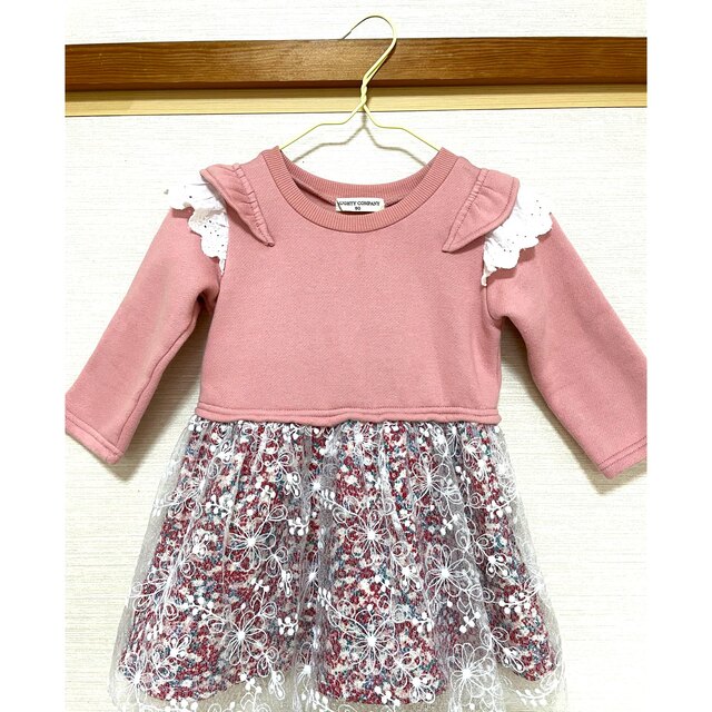 値下げ！バースデイ　ワンピース　ピンク　90 女の子　レース キッズ/ベビー/マタニティのキッズ服女の子用(90cm~)(ワンピース)の商品写真