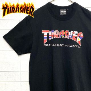 スラッシャー(THRASHER)のTHRASHER スラッシャー 国旗ロゴ スケーター Tシャツ(Tシャツ/カットソー(半袖/袖なし))