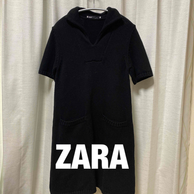 ZARA(ザラ)のZARA 半袖ニットワンピース レディースのワンピース(ミニワンピース)の商品写真