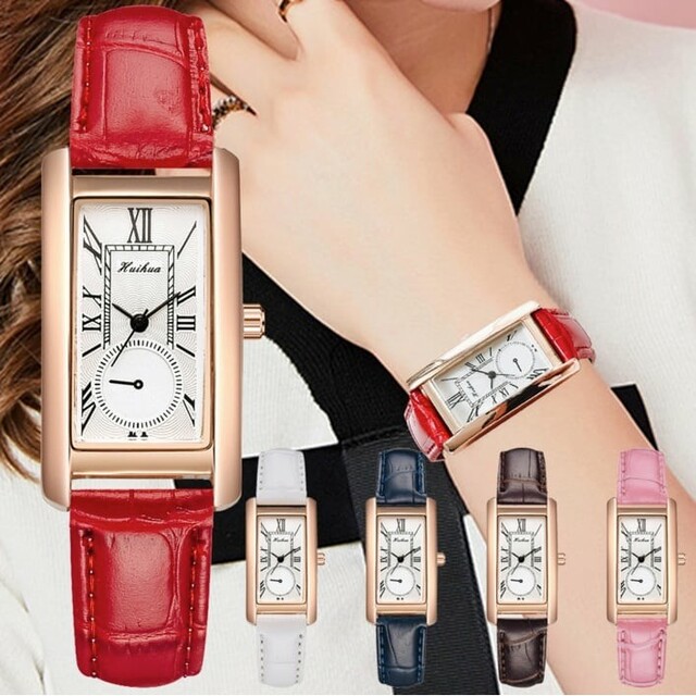 新品 送料込み ピンクゴールド レディース 腕時計 ビジネス フォーマルにも♪赤 メンズの時計(腕時計(アナログ))の商品写真