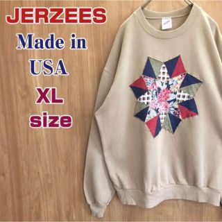 ジャージーズ(JERZEES)の【JERZEES】 USA製☆パッチワーク フラワー刺繍 長袖 スウェット(トレーナー/スウェット)