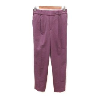 ドレスキップ】ワンピース 【38】総柄 紫 ベロア風 半袖 裏地あり