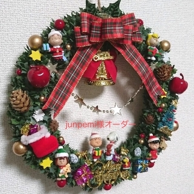 ★ junpemi★スヌーピー クリスマスリース インテリア Xmas