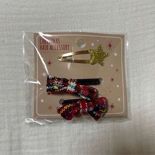 クリスマス　ヘアアクセサリー　リボンゴム　星のヘアピン レディースのヘアアクセサリー(バレッタ/ヘアクリップ)の商品写真