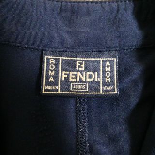 FENDI - 美品 フェンディ ストライプ柄切り替え 半袖 シャツ ブラウス