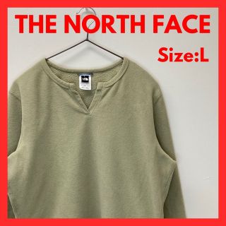 ザノースフェイス(THE NORTH FACE)の【美品】古着　ノースフェイス　フリース　シャツ　レディース　Lサイズ　若草色(トレーナー/スウェット)