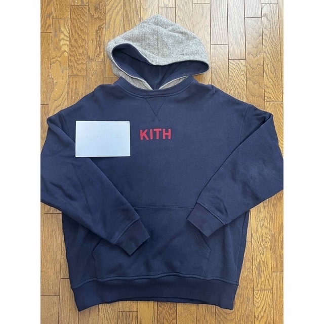 kith ボックスロゴパーカー　ネイビー