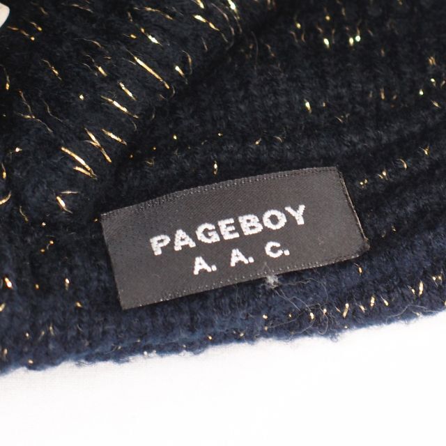 PAGEBOY(ページボーイ)のPAGEBOY アクリル モールニット ニット帽 ダークネイビー レディースの帽子(ニット帽/ビーニー)の商品写真